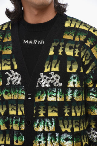 Cardigan aus Wolle verziert mit Pailletten