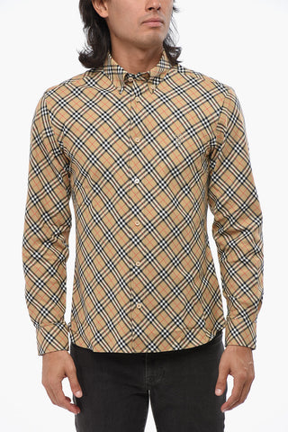 Button-Down Collar Shirt with Iconic Motif