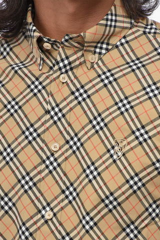 Button-Down Collar Shirt with Iconic Motif