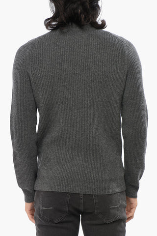 Cashmere Turtleneck Sweater with Zip Closure