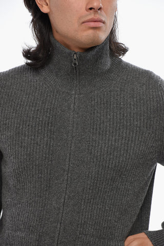 Cashmere Turtleneck Sweater with Zip Closure