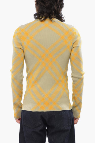Maglia in Misto Lana a Collo Alto con Motivo Iconico