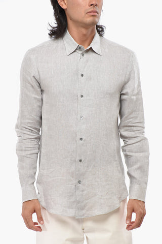EMPORIO Camicia in Lino con Collo Francese