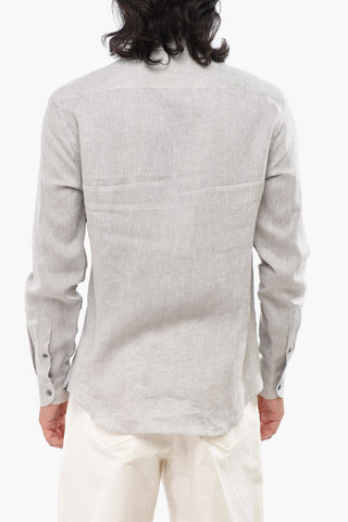 EMPORIO Camicia in Lino con Collo Francese
