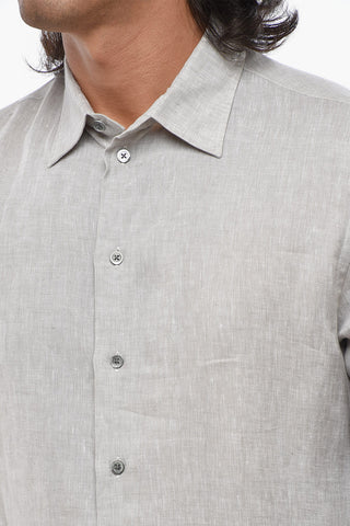 EMPORIO Camicia in Lino con Collo Francese