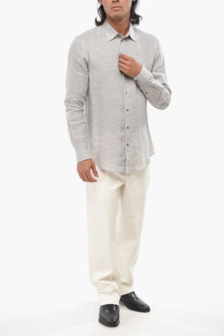 EMPORIO Camicia in Lino con Collo Francese