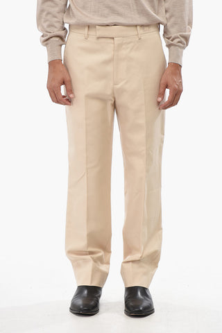Pantaloni in Cotone a Tinta Unita con Logo Ricamato