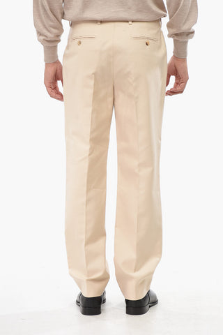 Pantaloni in Cotone a Tinta Unita con Logo Ricamato