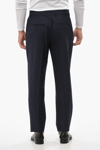 Pantaloni Gessati in Lana 