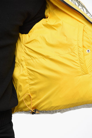 Laminierte Daunenjacke mit Kontrastdetails