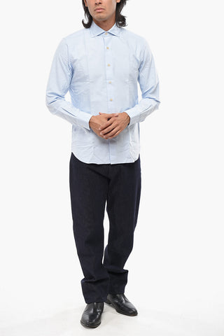 Solid-Color Shirt with French Collar