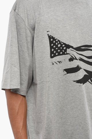 Solid-Color Crewneck T-Shirt with Front Print