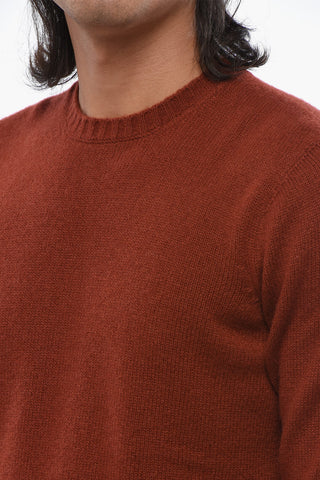 Cashmere Crewneck Sweater with Ribbed Edges