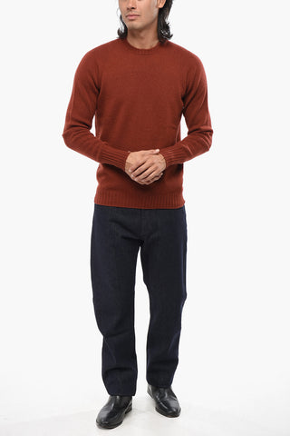 Cashmere Crewneck Sweater with Ribbed Edges