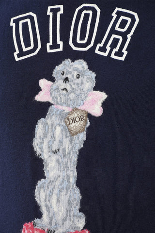 Crew Neck 1947 Cashmere Sweater with Embroidery