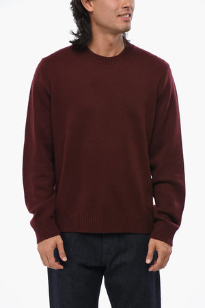 Wool and Cashmere Crewneck Sweater with Ribbed Edges
