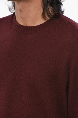 Rundhalspullover aus Wolle und Kaschmir mit Rippbündchen