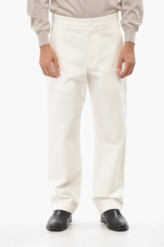 Pantaloni in Cotone Stretch con Logo Ricamato