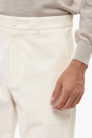 Pantaloni in Cotone Stretch con Logo Ricamato