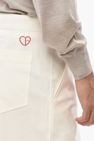 Pantaloni in Cotone Stretch con Logo Ricamato