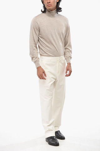 Pantaloni in Cotone Stretch con Logo Ricamato