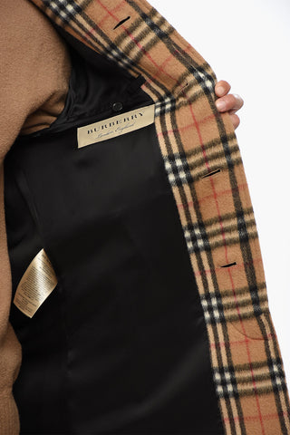 Cappotto in Misto Lana a Quadri con Abbottonatura Nascosta