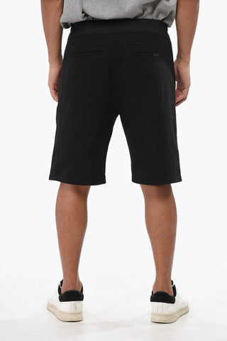 Solid Color Brushed Cotton Shorts with Elastic Waistband
