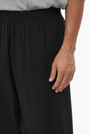 Einfarbige Wollhose mit elastischem Bund
