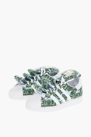 Printed Leather JS MONEY SUPERSTAR Low-Top Sneakers