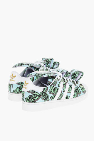 Printed Leather JS MONEY SUPERSTAR Low-Top Sneakers
