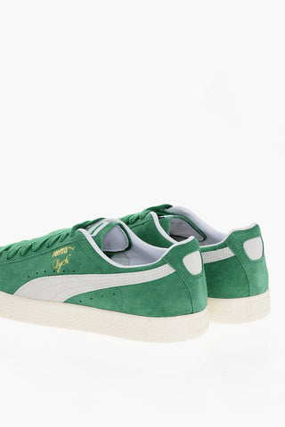 Suede CLYDE OG Low-Top Sneakers with Golden Effect Logo