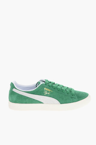 Suede CLYDE OG Low-Top Sneakers with Golden Effect Logo