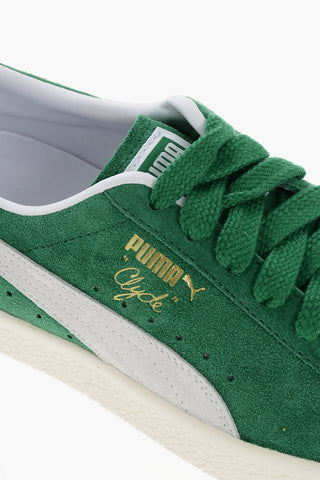 Suede CLYDE OG Low-Top Sneakers with Golden Effect Logo