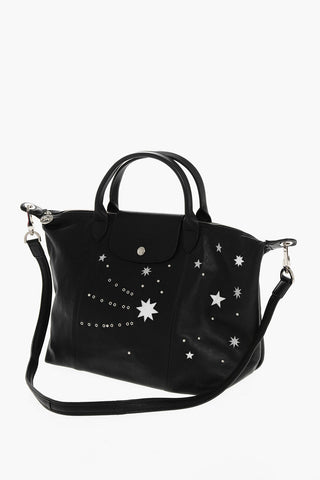 Solid Color Leather Tote Bag