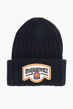 Beanie aus Wolle mit geprägtem Logo