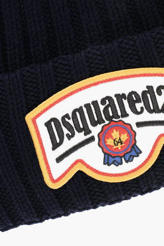 Beanie aus Wolle mit geprägtem Logo