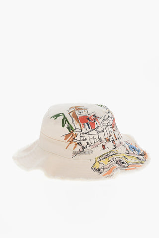 Frayed Hem Cotton LE BOB Bucket Hat