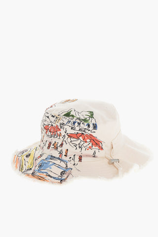 Frayed Hem Cotton LE BOB Bucket Hat