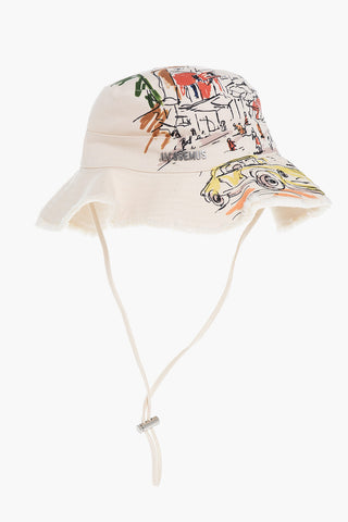 Frayed Hem Cotton LE BOB Bucket Hat