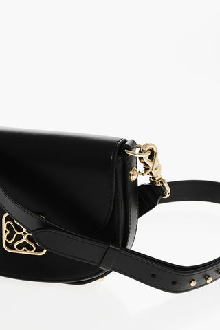 Leather BAY Shoulder Bag with Golden Effect Detail
