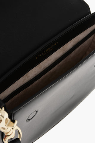 Leather BAY Shoulder Bag with Golden Effect Detail