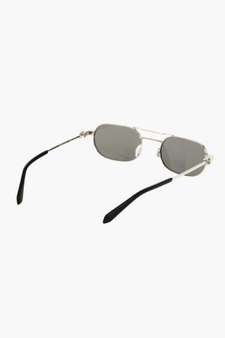 Silver-Effect VAIDEN Oval Sunglasses