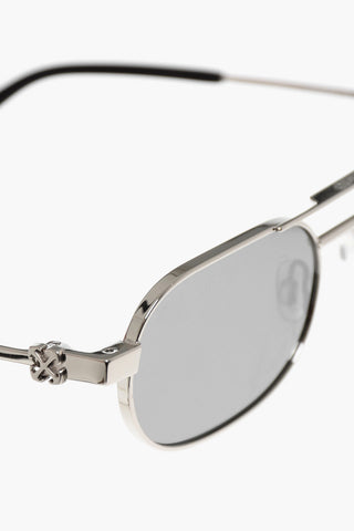 Silver-Effect VAIDEN Oval Sunglasses