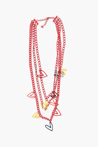 Collana a Catena con Applicazione Cuori