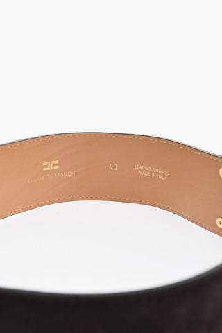 Leather Belt with Ton-sur-ton Logo