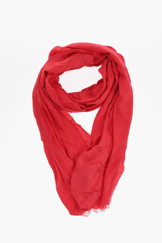 Logoed Fringed Scarf