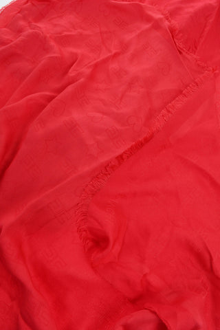 Logoed Fringed Scarf