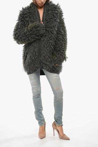 Faux Fur UNISEX K-WHITMAN Long Jacket with Zip Closure