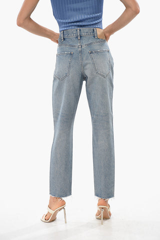 Frayed Hem Mid Wash Jeans 15cm
