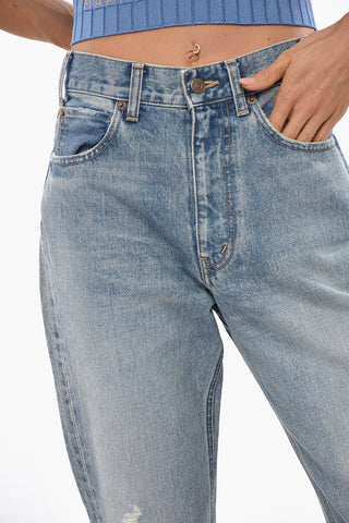 Frayed Hem Mid Wash Jeans 15cm